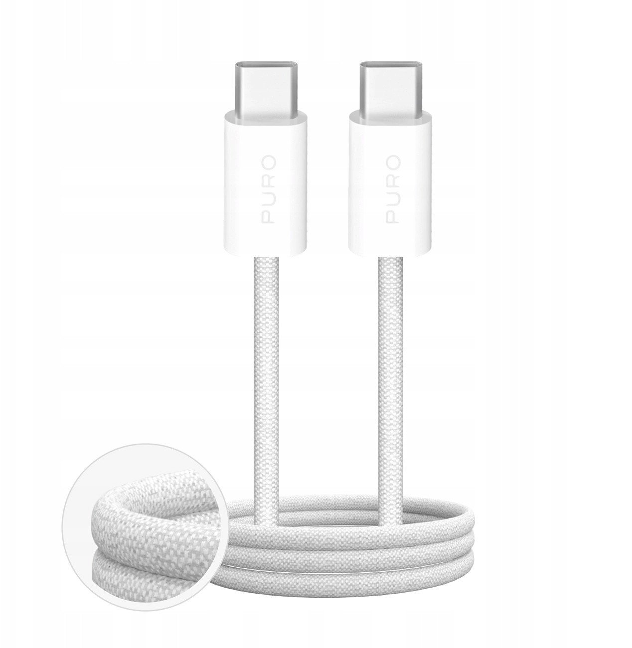 Kabel USB Puro USB-C - USB-C 3 m Biały (8018417498824)