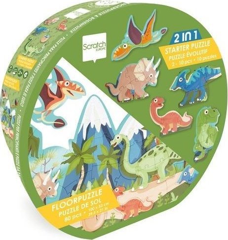 Puzzle podłogowe i pierwsze puzzle 2w1 Dinozaury