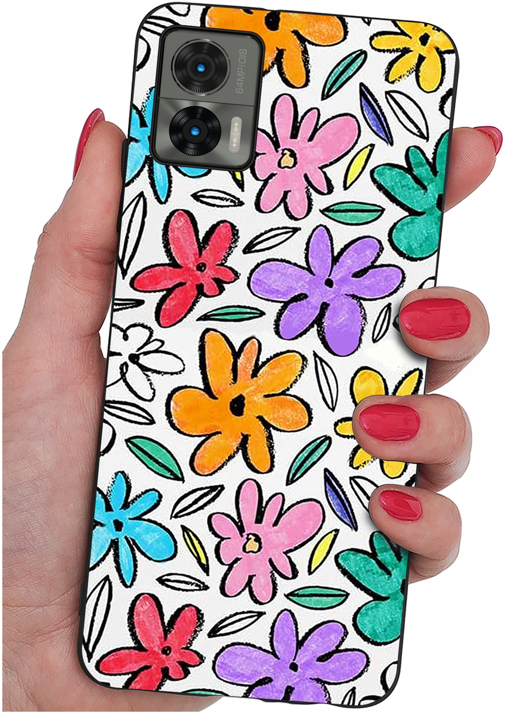 Etui do Motorola Moto Edge 30 Neo WZORY |SILIKONOWE MATT CASE + SZKŁO 9H