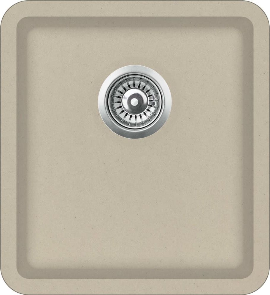 Zlewozmywak vidaXL Granitowy jednokomorowy, beżowy