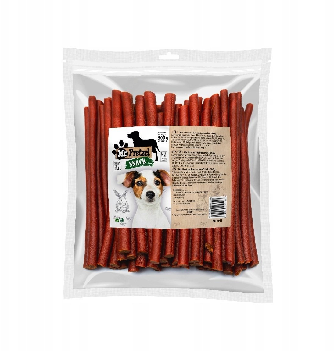 Happy Cat PRZYSMAK DLA PSA - Paluszki z Królika Mr.Pretzel 500g zdrowe PREMIUM