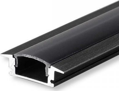 V-TAC Profil Aluminiowy V-TAC 2mb Czarny, Klosz Czarny, Wpuszczany VT-8106
