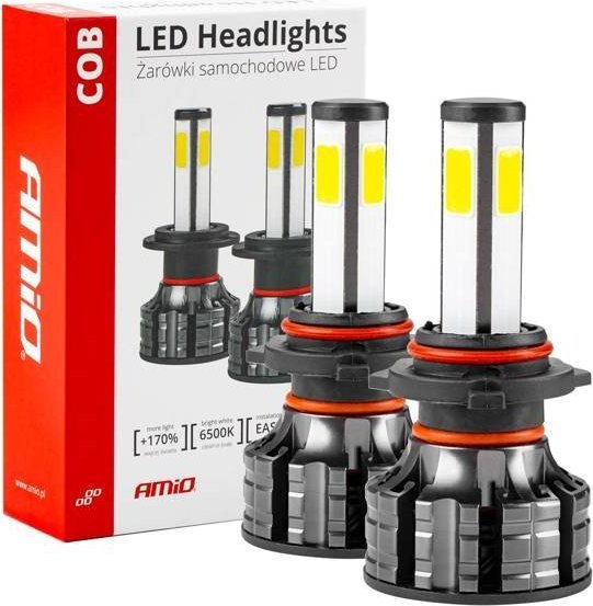 AMiO Żarówki samochodowe led cob 4side hb3