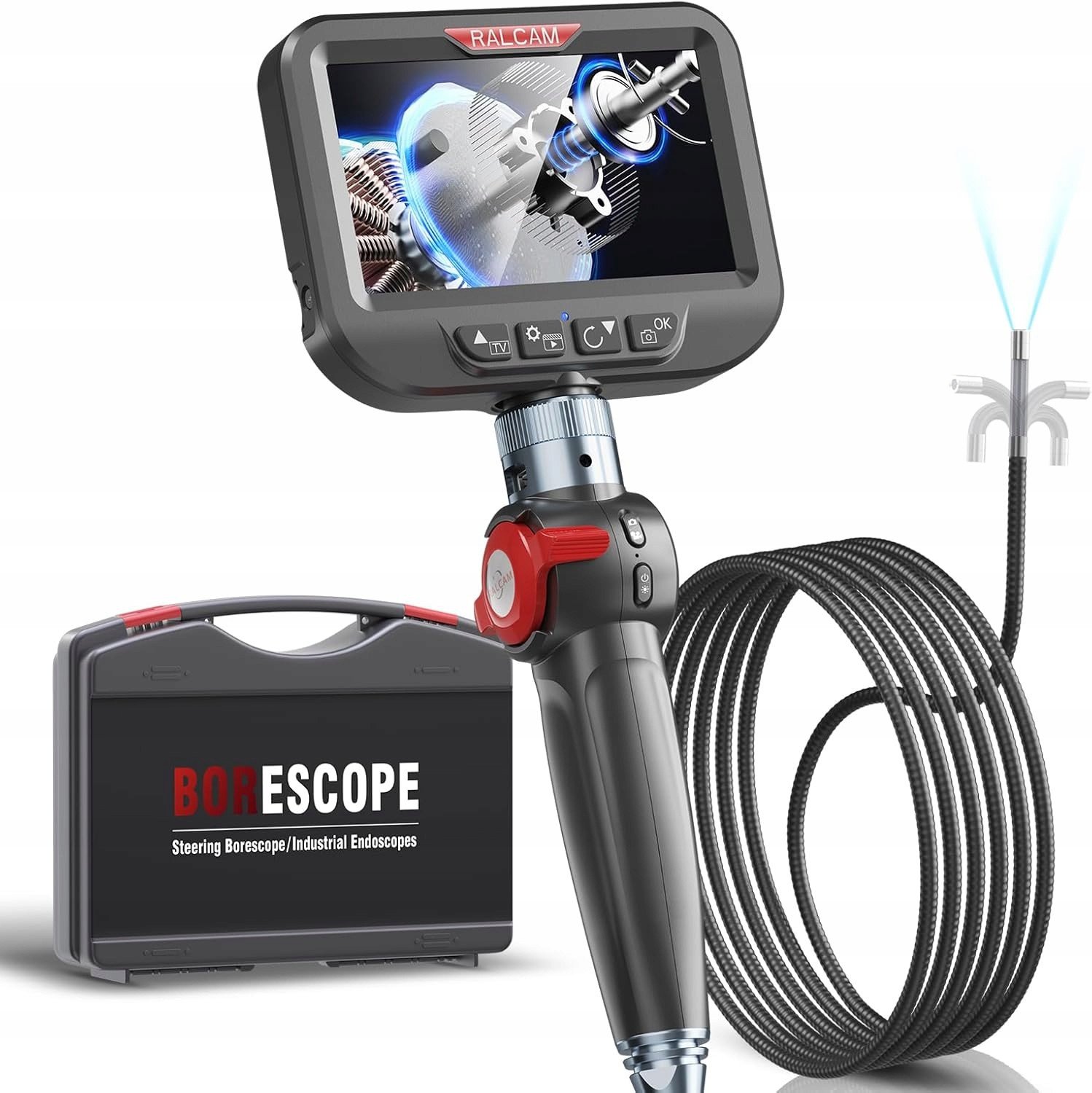 Ralcam Kamera endoskopowa H406B inspekcyjna 6,2 mm HD 4,3"teleskopowa 2024