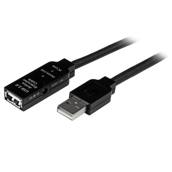 Kabel USB StarTech USB-A - USB-A 25 m Czarny (USB2AAEXT25M)