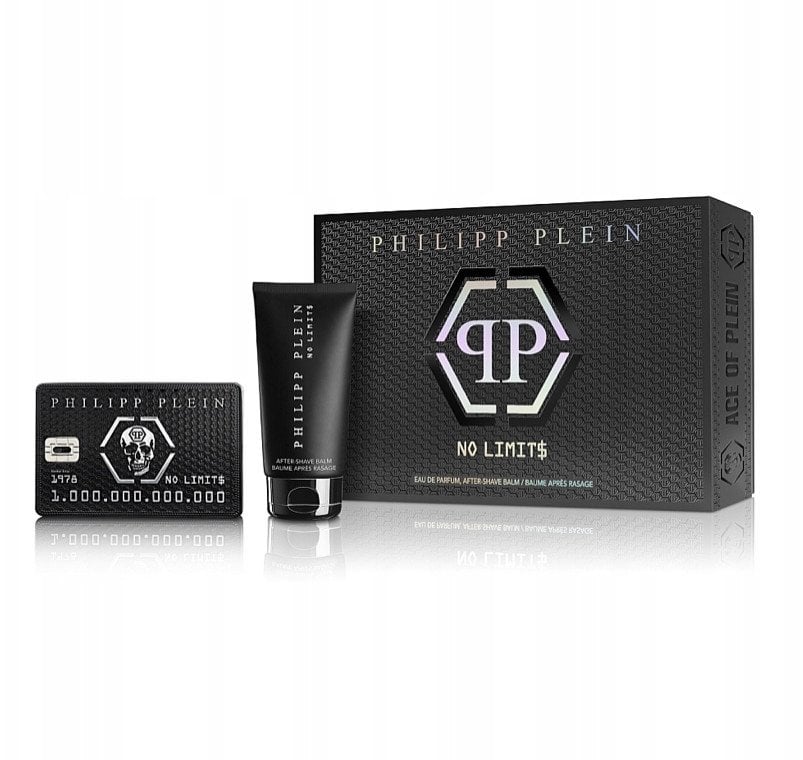 Set Philipp Plein: No Limits, Eau De Parfum, For Men, 50 ml + No Limits, Moisturizing, After-Shave Balm, 50 ml For Men