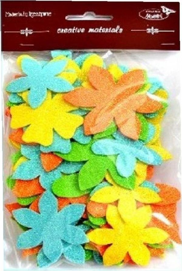 Kwiatki brokatowe 60szt