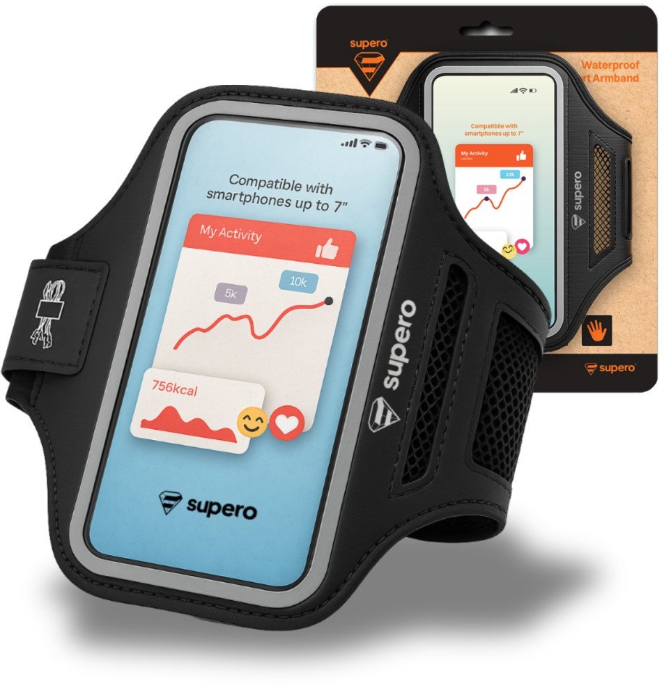 SUPERO Etui na telefon do biegania czarne