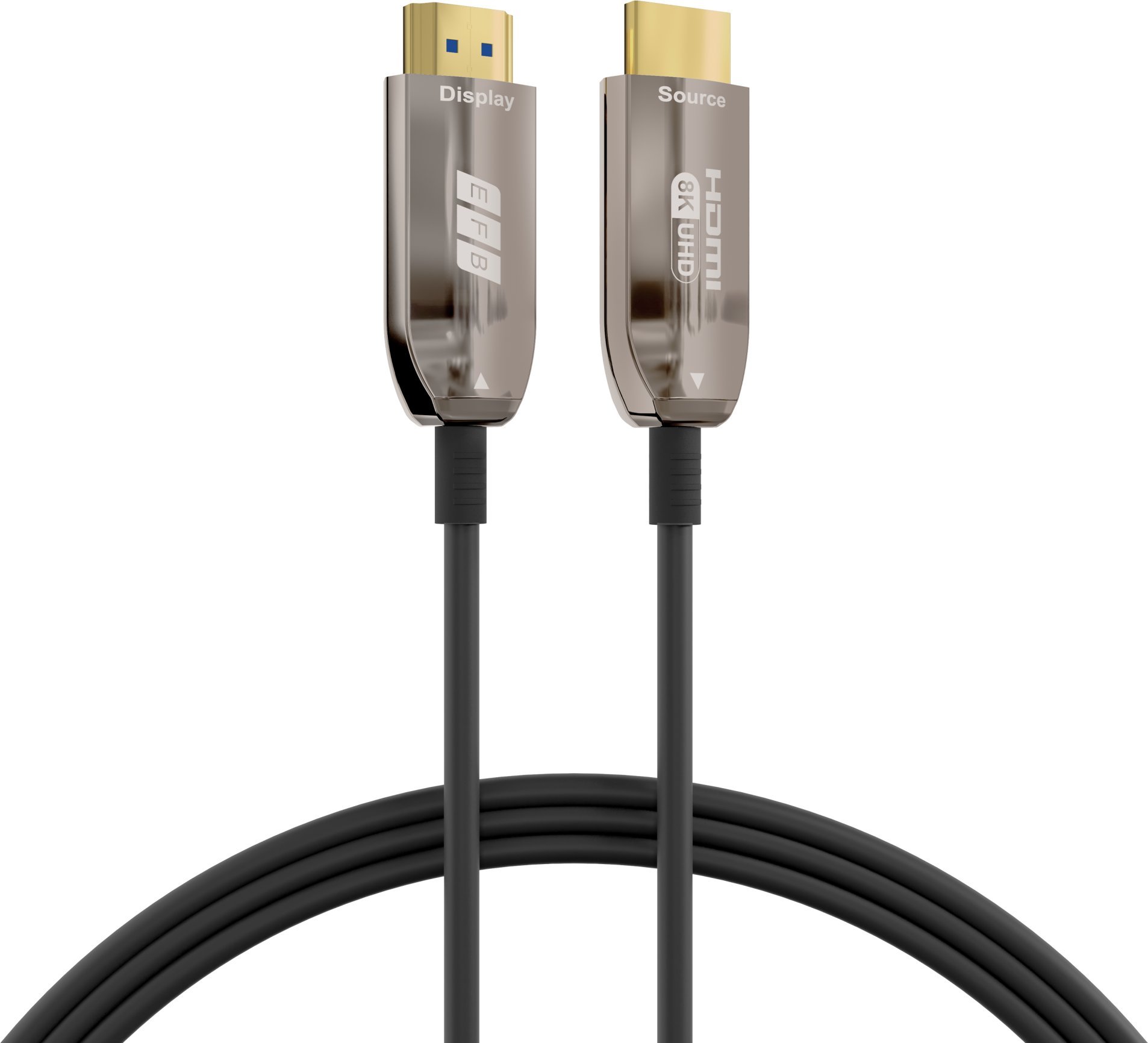 Kabel EFB Elektronik HDMI-21-00006 kabel HDMI 10 m HDMI Typu A (Standard) Czarny, Stal nierdzewna