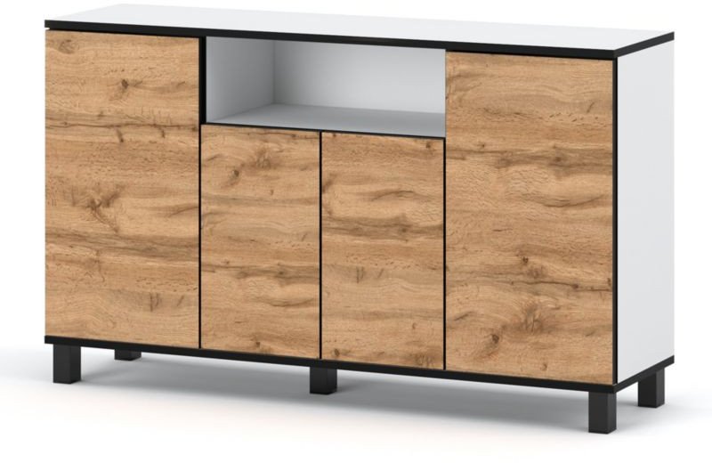 Komoda Biała Wotan 140cm Bruno Szafka Rtv Salon Sypialnia Pokój Młodzieżowy