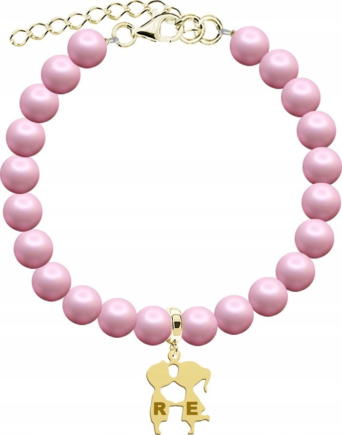 Radziszewska Jewellery Bransoletka Złota na Dzień Kobiet z Pereł Inicjały Prezent Grawer Życzenia