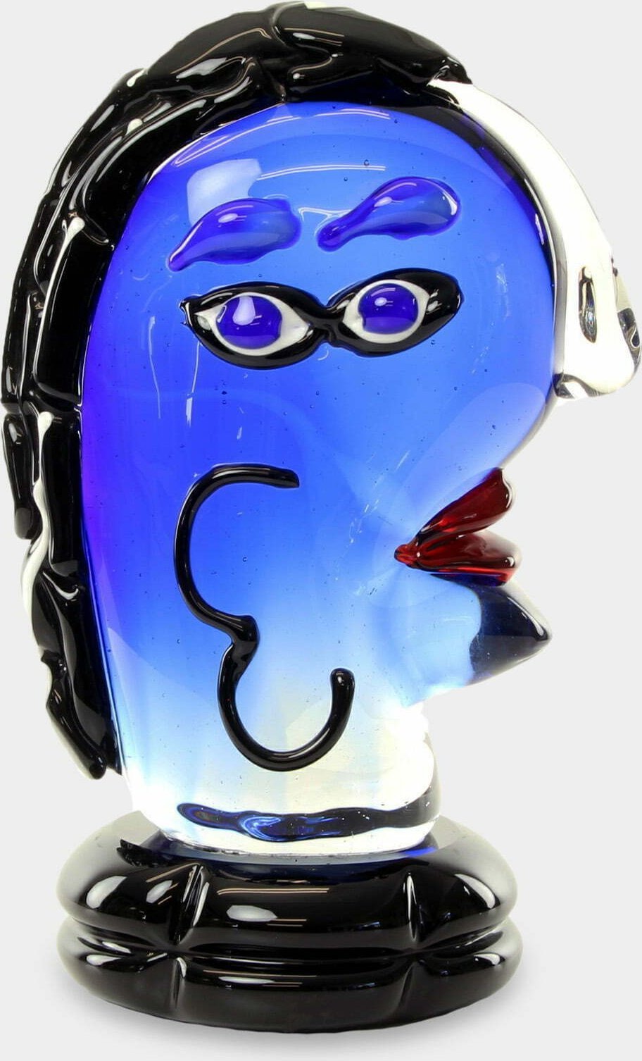 rzezbyzbrazu Figura Szklana w Stylu Murano Mężczyzna o Niebieskim Obliczu