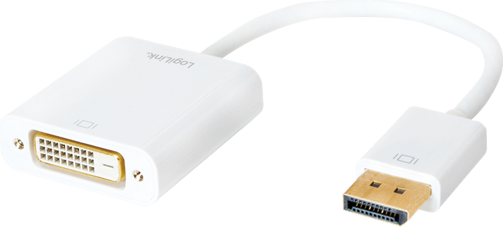 Adapter AV LogiLink DisplayPort - DVI-D biały (CV0058B)