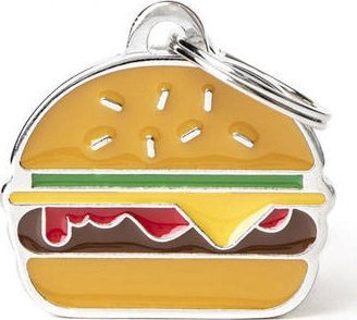 Zawieszka Adresówka Identyfikator z grawerem dla psa i kota burger