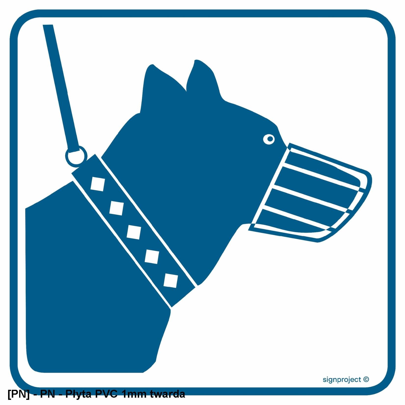 RA101 - Psy wprowadzać tylko na smyczy i w kagańcu 100x100