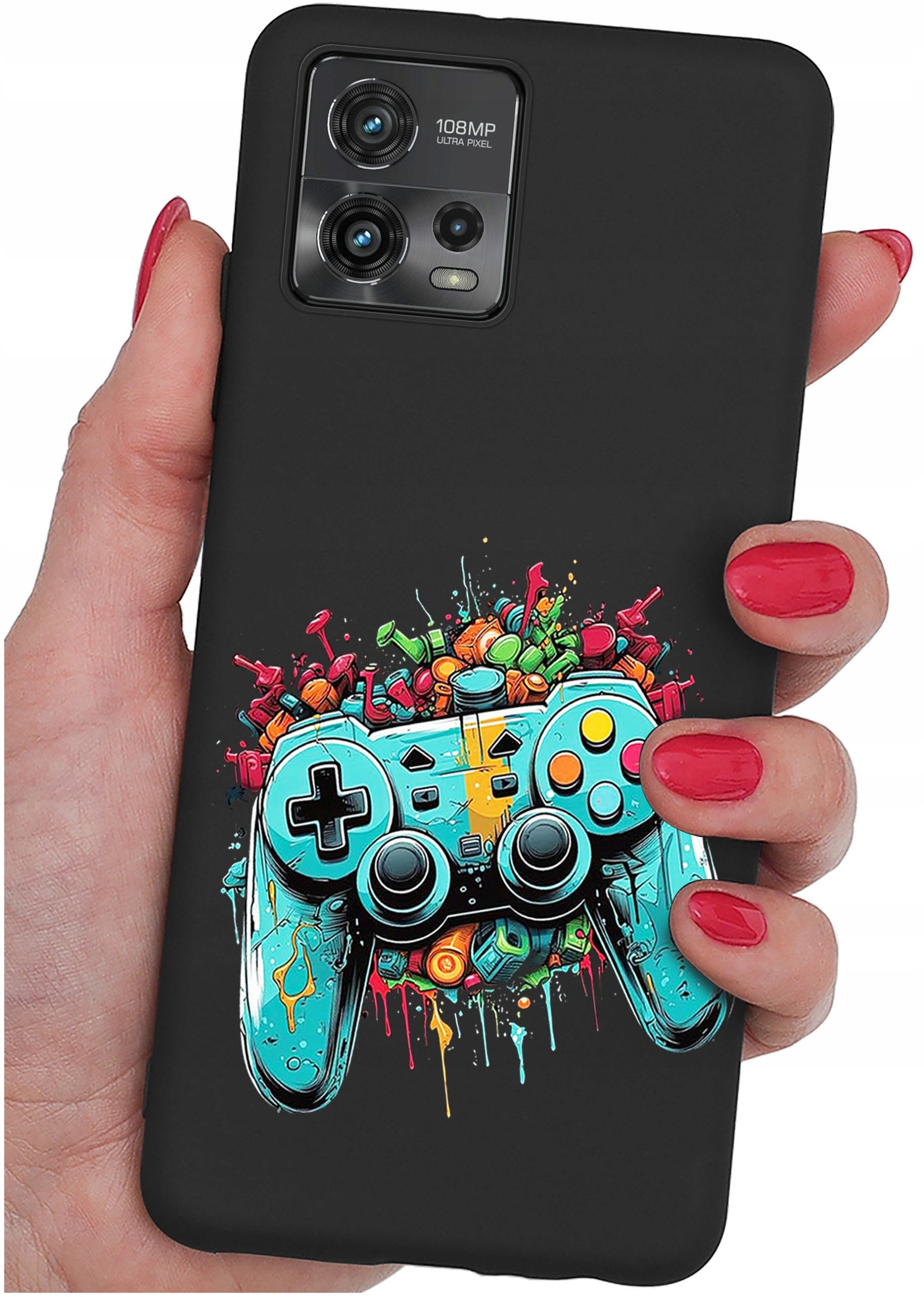 Etui do Motorola Moto G72 WZORY |SILIKONOWE MATT CASE + SZKŁO 9H