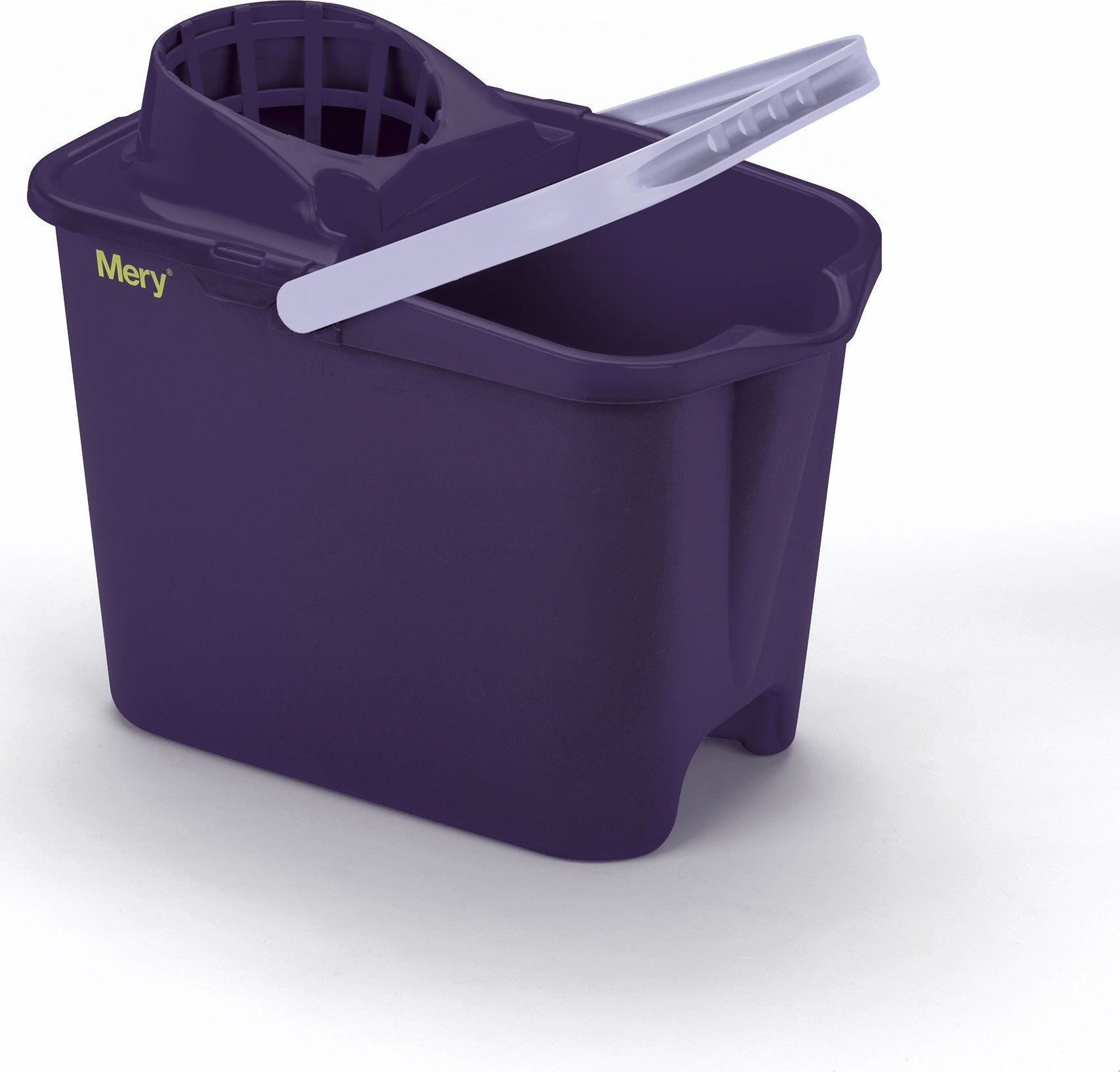 Mop NPC Polska Mery Prostokątne wiadro 14 l na kółkach z wyciskaczem fioletowe