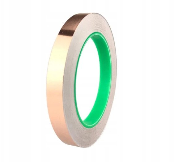 Taśma z FOLII MIEDZIANEJ Samoprzylepna do EKRANOWANIA NA ŚLIMAKI 10mm x 20m