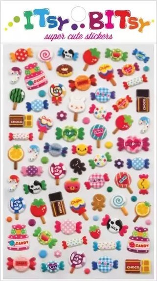 Kolorowe Baloniki Mini naklejki Itsy bitsy Cukierki