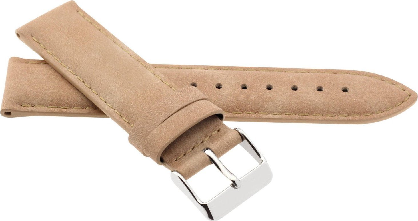 JVD Skórzany pasek do zegarka 22 mm JVD R41914-22 beżowy