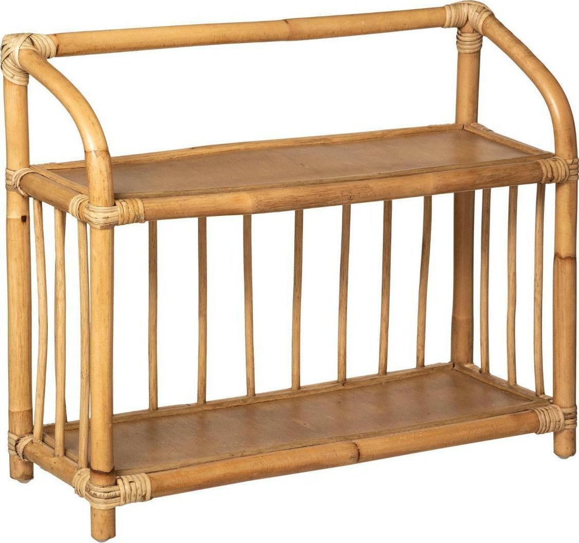 Atmosphera Regał na książki z rattanu, 2 poziomy, 60 x 20 x 50 cm