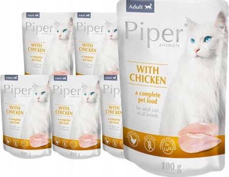 Piper Dolina Noteci PIPER CAT z Kurczakiem Zestaw Saszetki 10 x 100g