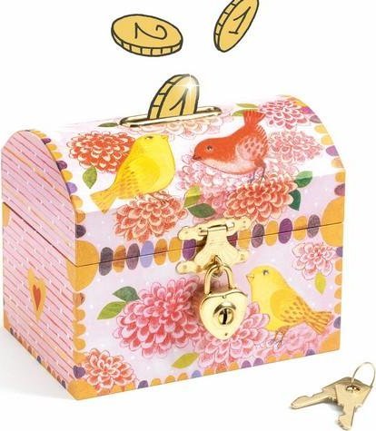 Djeco Djeco - skarbonka drewniana - ptaki