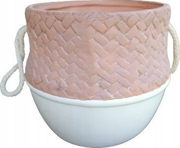 Polnix Osłonka ceramiczna biała gliniana boho 13 cm