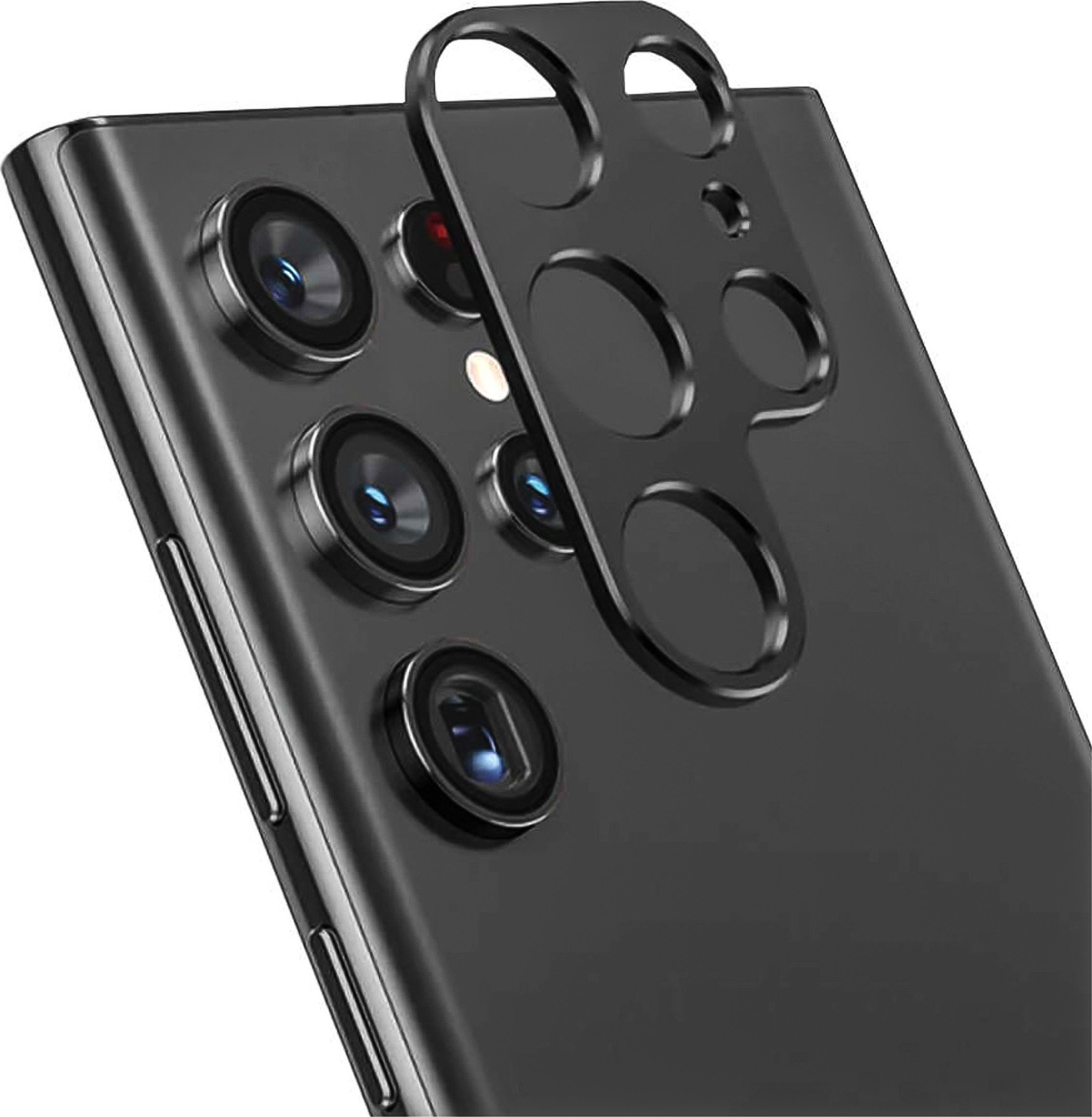 Alogy Metalowa osłonka do Samsung Galaxy S24 Ultra ochronna na wyspe aparat obiektyw Alogy Metal Lens Czarna