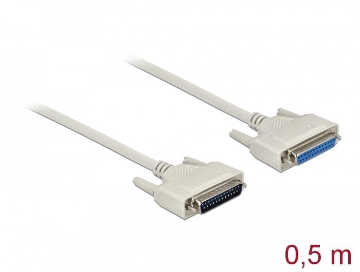 DeLOCK Kabel szeregowy D-Sub 25 męski na żeński 0,5 m