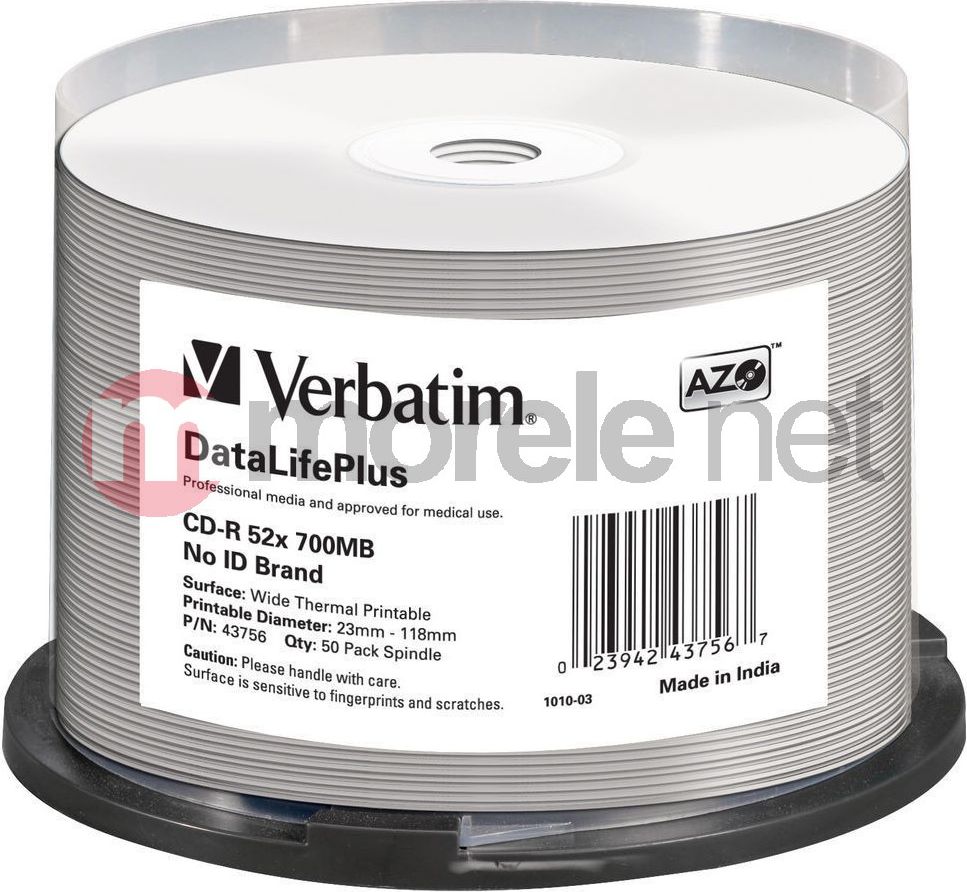 Verbatim CD-R 700 MB 52x 50 sztuk (43756)