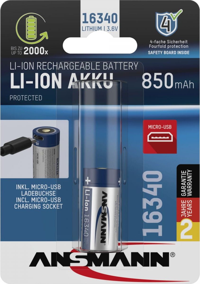 Ansmann Akumulator 16340 850mAh 1 szt.
