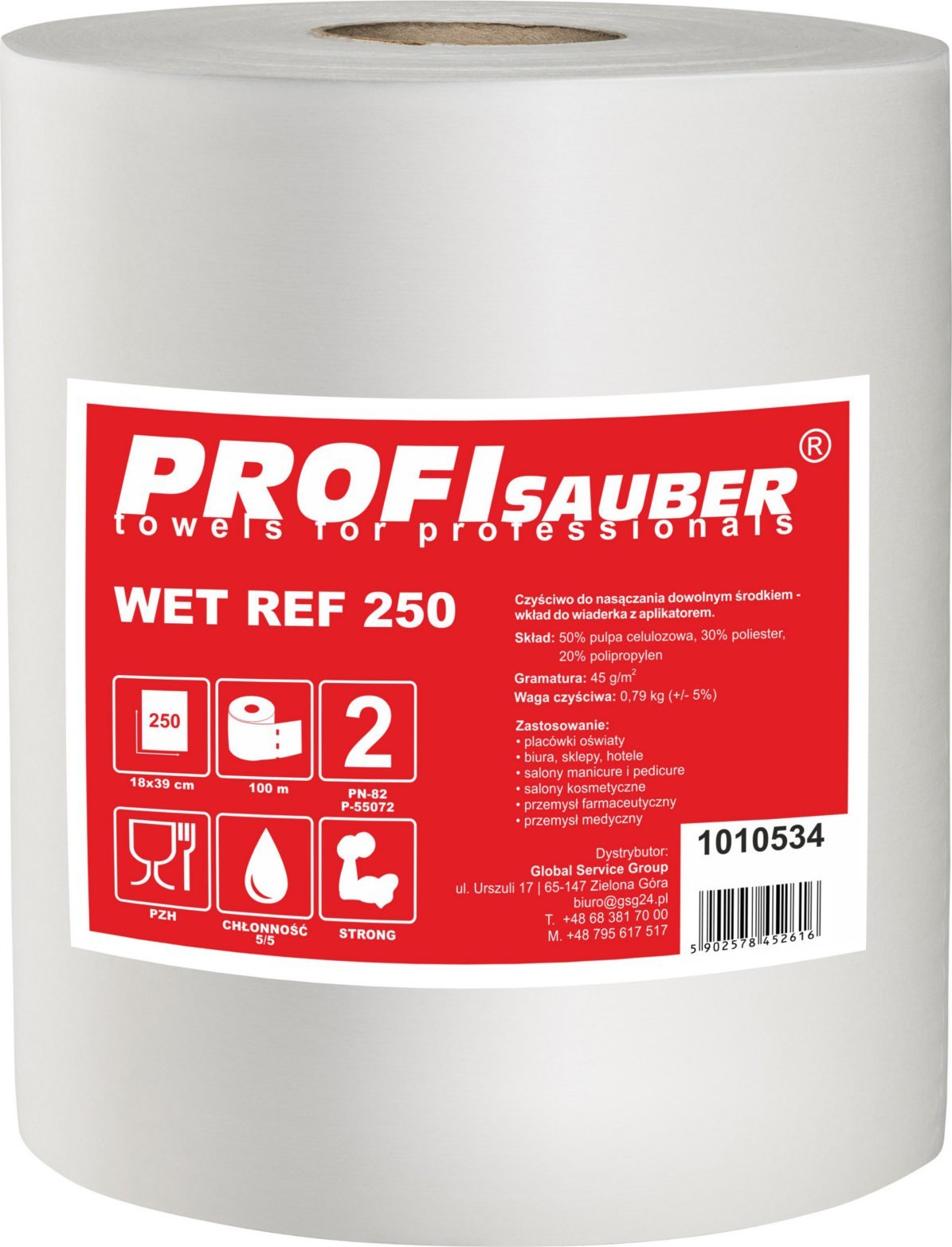PROFI SAUBER Ściereczki do wiaderka do nasączania ProfiSauber WET REF 250 - WKŁAD Ściereczki do wiaderka do nasączania ProfiSauber WET REF 250 - WKŁAD