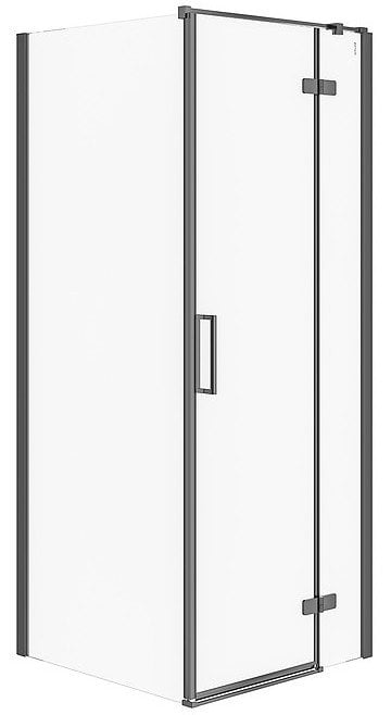 KABINA PRYSZNICOWA NAROŻNA CITY CZARNA 80X80X195 PRAWA SZKŁO TRANSPARE
