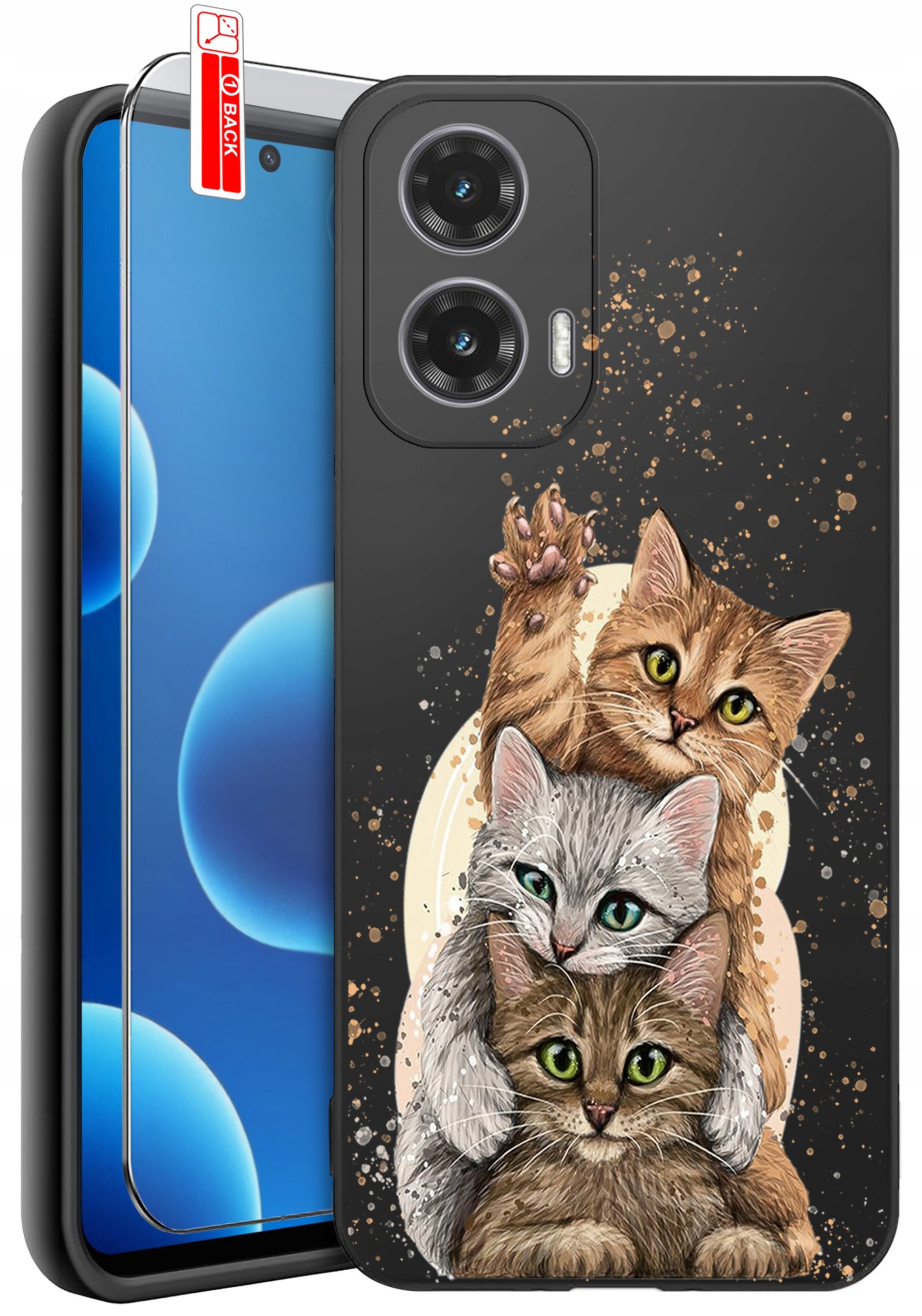 ETUI do Motorola Moto G45 5G | WZORY | SILIKONOWE MATT CASE + SZKŁO 9H