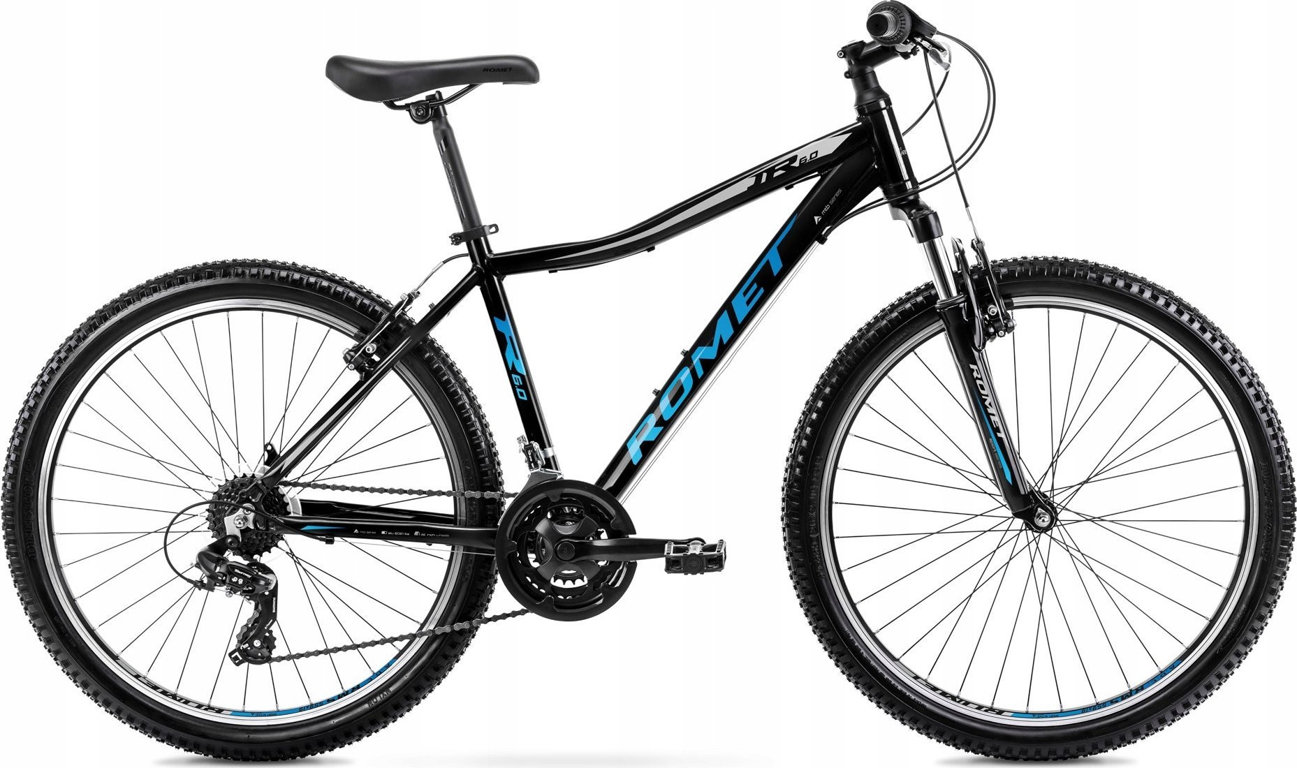 Romet Dviratis Romet Rambler R6.0 JR 2024 black-blue-silver-17" / M (Dydis: 17" / M)
