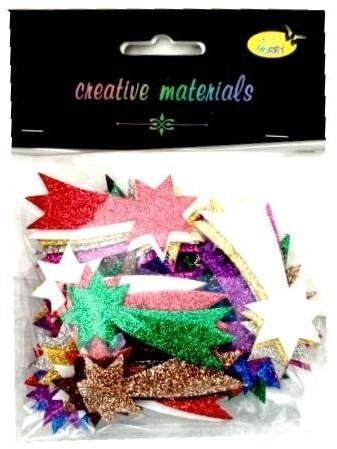 Party Deco Komety z kolorowej pianki brokatowej ok 30szt