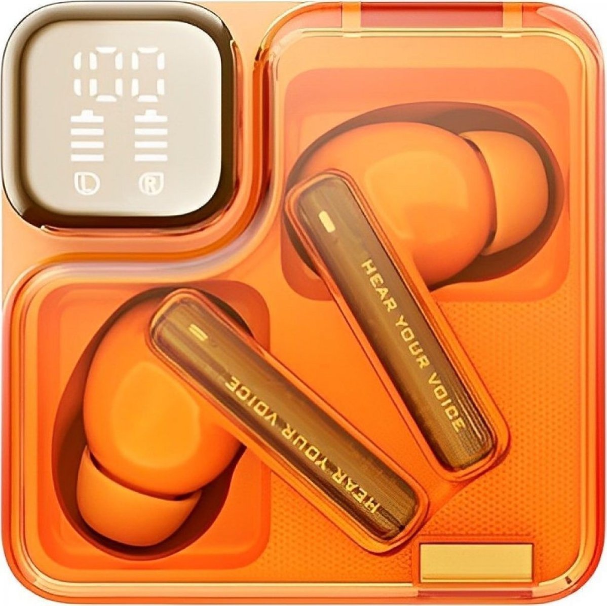 Bezprzewodowe słuchawki dokanałowe TWS QCY MeloBuds Neo T31 Bluetooth 5.3 HFP/A2DP/AVRCP IPX5 (pomarańczowe)