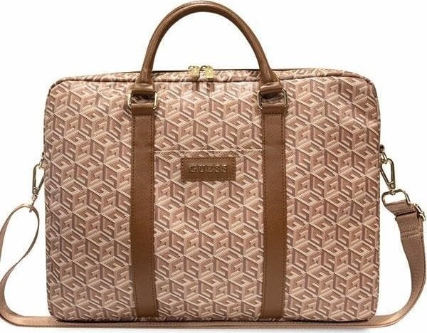 Torba Guess do notebooka 16 cali GCube Stripes beżowa (GUE002884)