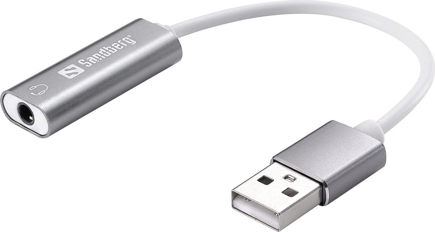 Adapter USB Sandberg USB - Jack 3.5mm Srebrny (134-13)