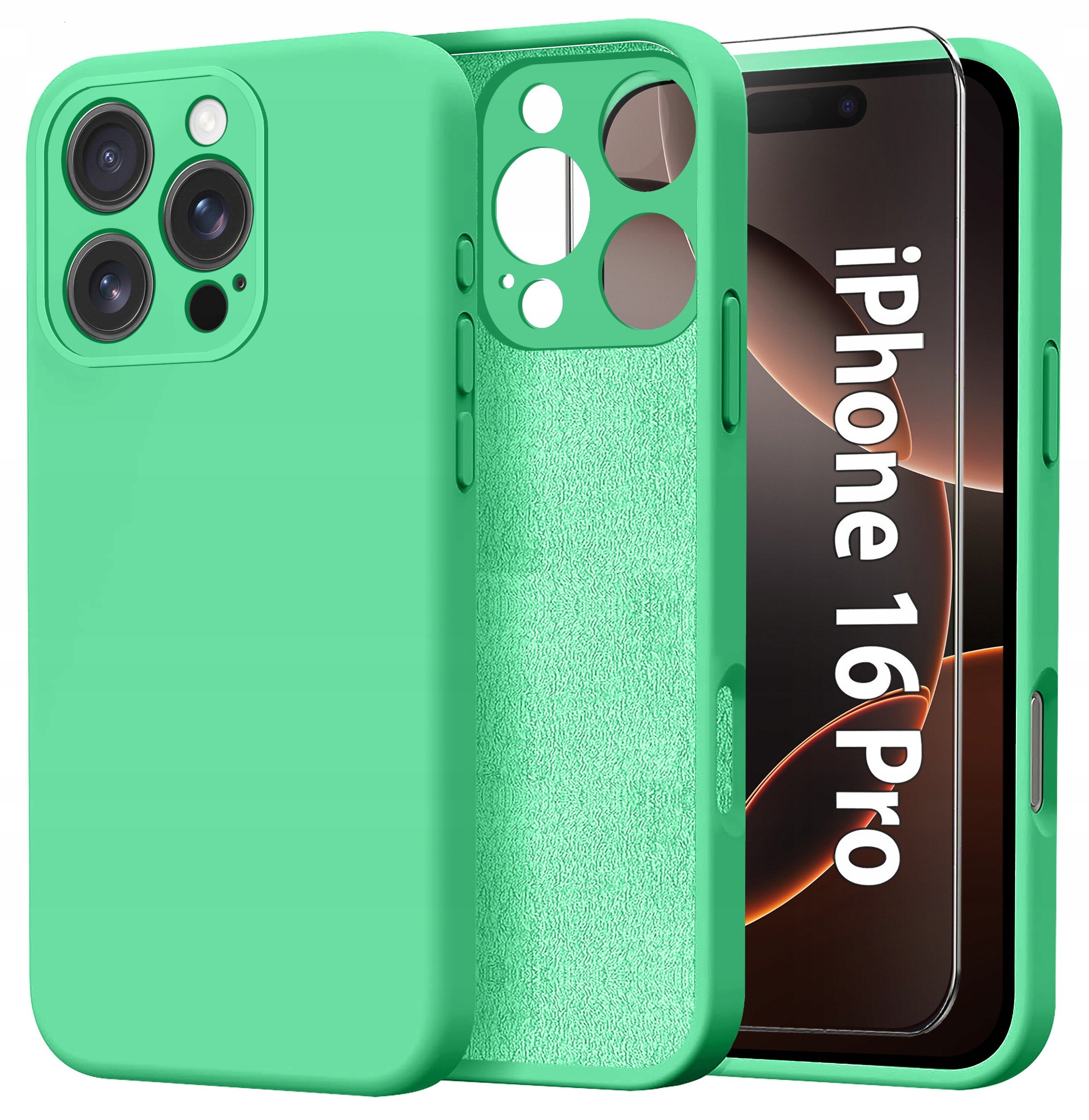 Etui do Apple iPhone 16 Pro CASE Silicone ELASTYCZNE + Szkło OCHRONNE 9H