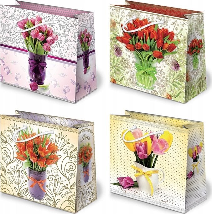 Paw Torba T-6L kwiaty, kokardy, grafika op. 10szt MIX