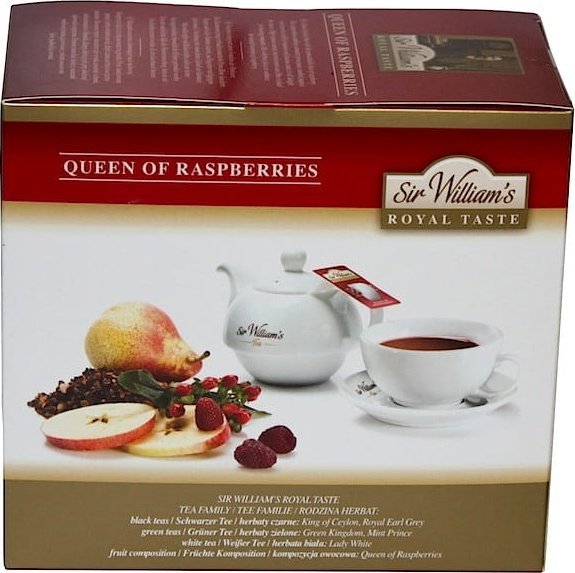 Sir Williams Herbata Sir Williams Royal Taste Queen of Raspberries 50x4g - herbata malinowa, z jabłkami, hibiskusem i dziką różą