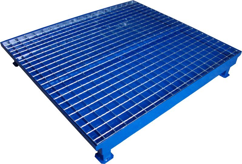 WiZ Stalowa wanna ociekowa z kratownicą na 4 beczki o pojemności 140 l, wym. 1200 x 1200 x 200 mm