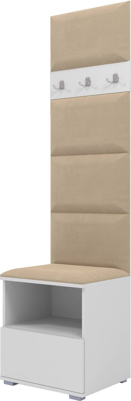 Ravio Tapicerowana garderoba Nela IV - kolor biały + tkanina Trinity 04