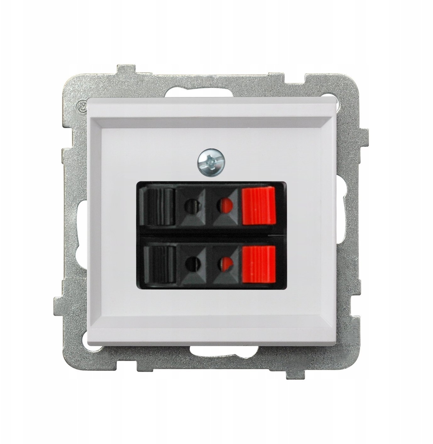 SONATA Gniazdo głośnikowe podwójne biały mat GG-2R/m/75