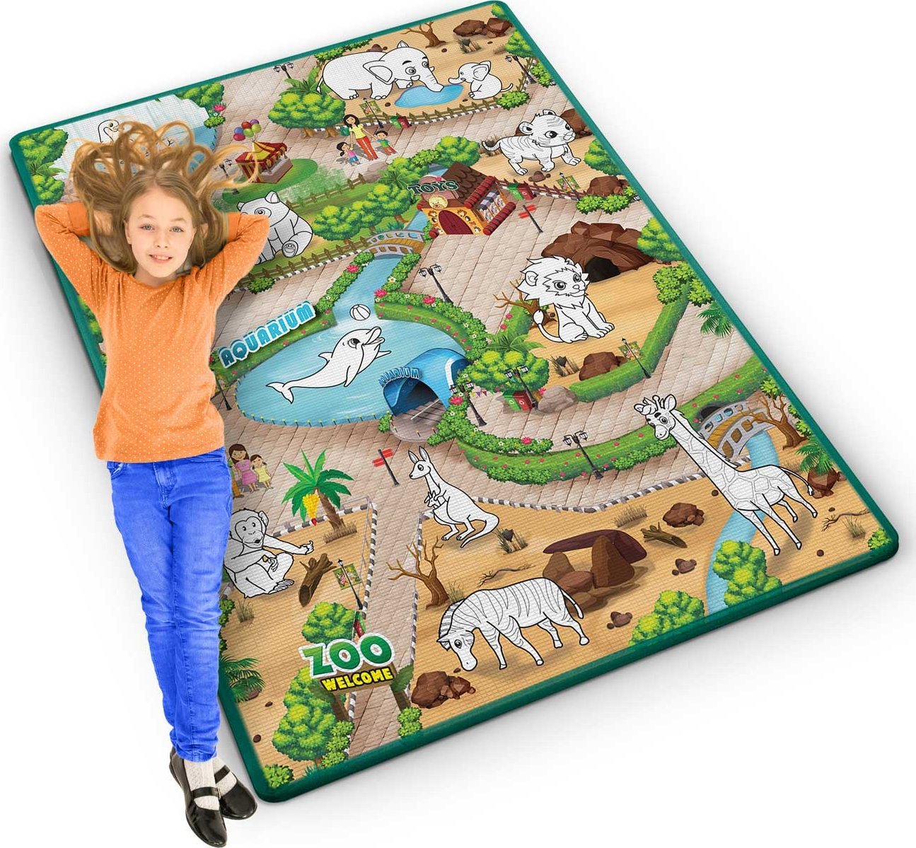 Ricokids Mata piankowa do kolorowania zwijana 120 x 90 x 0,3 cm Ricokids RK-344