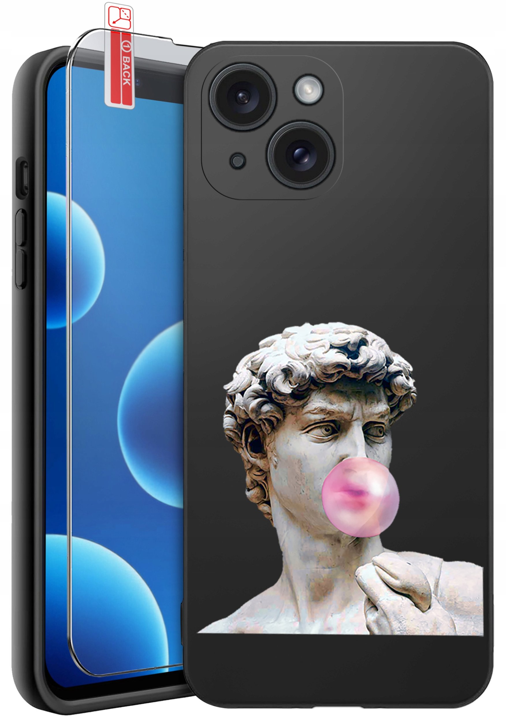 ETUI do iPhone 13 | 14 | WZORY | SILIKONOWE MATT CASE + SZKŁO 9H