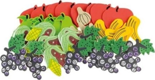 BREWIS Naklejki z pianki owoce i warzywa 51szt