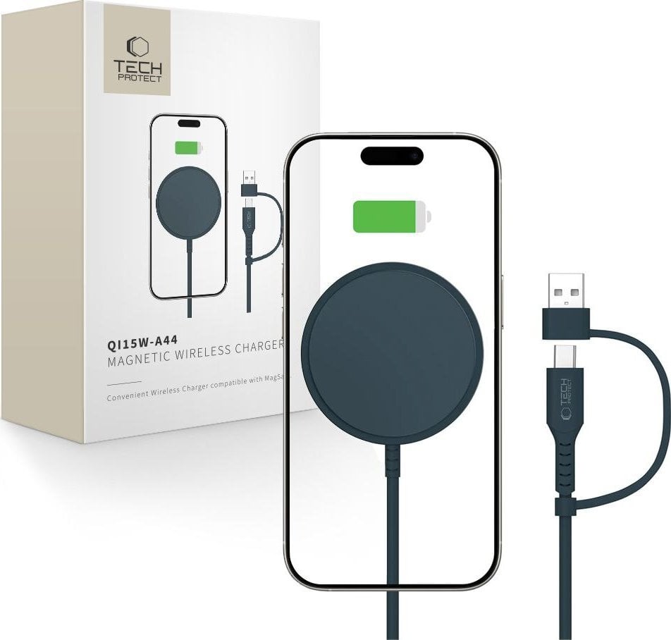 TECH-PROTECT QI15W-A44 MAGNETIC MAGSAFE WIRELESS CHARGER NAVY BLUE
